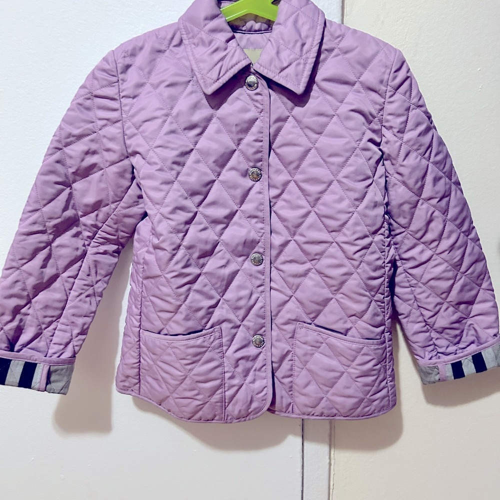 Burberry Kids Quilted Jacket in Lavender